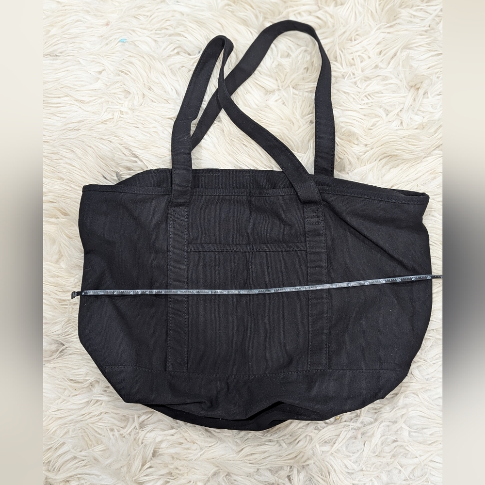 Black Zippered Canvas Tote